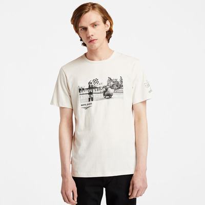 Pánské Tričko Timberland Moto Guzzi X Timberland® Photo T-Shirt Bílé | TI93510-257