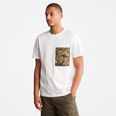 Pánské Tričko Timberland Outdoor Heritage Camo-Pocket T-Shirt Bílé | TI09382-287