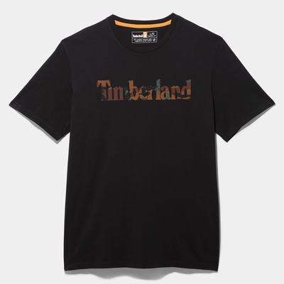 Pánské Tričko Timberland Outdoor Heritage Camo Logo T-Shirt Černé | TI50291-697