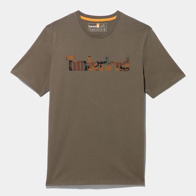 Pánské Tričko Timberland Outdoor Heritage Camo Logo T-Shirt Zelene | TI61378-241