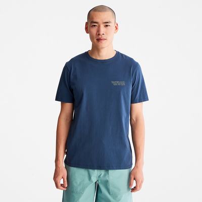 Pánské Tričko Timberland Outdoor Heritage Stacked-Logo T-Shirt Tmavě Blankyt | TI68579-149