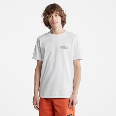 Pánské Tričko Timberland Outdoor Heritage Stacked-Logo T-Shirt Bílé | TI76245-273