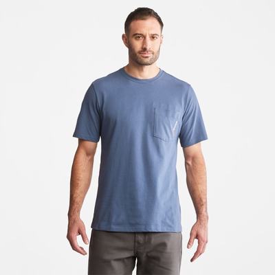 Pánské Tričko Timberland PRO® Base Plate Blended Krátké-Sleeve T-Shirt Indigo | TI05941-204