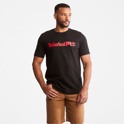 Pánské Tričko Timberland PRO® Base Plate Krátké-Sleeve Logo T-Shirt Černé | TI34260-425
