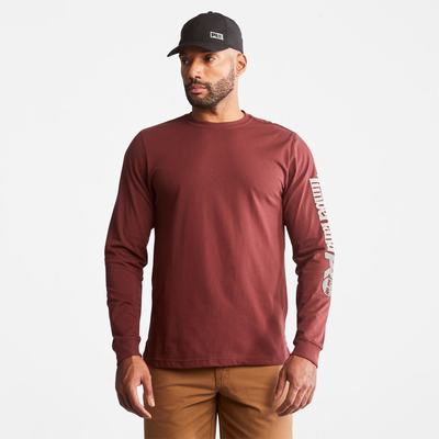 Pánské Tričko Timberland PRO® Base Plate Long-Sleeve Wicking T-Shirt Vínové | TI48705-831