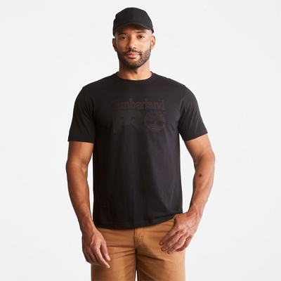 Pánské Tričko Timberland PRO® Textured Graphic Krátké-Sleeve T-Shirt Černé | TI10563-671