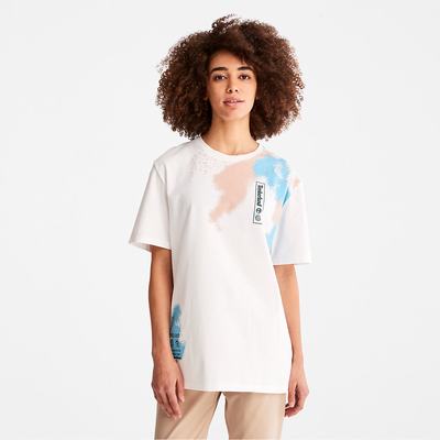 Pánské Tričko Timberland Paint Graphic T-Shirt Bílé | TI87912-612