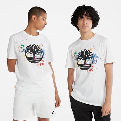 Pánské Tričko Timberland Paint Pride T-Shirt Bílé | TI75960-396