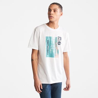 Pánské Tričko Timberland Photographic Slub T-Shirt Bílé | TI32510-031