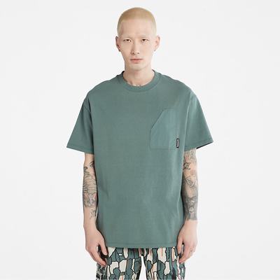 Pánské Tričko Timberland Progressive Utility Pocket T-Shirt Zelene | TI71836-540