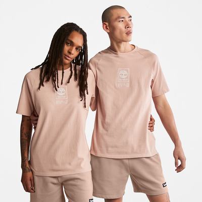 Pánské Tričko Timberland Stacked Logo T-Shirt Růžové | TI91524-619