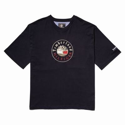 Pánské Tričko Timberland Tommy Hilfiger x Timberland® Re-imagined Logo T-Shirt Černé | TI75098-285