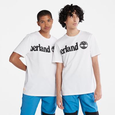 Pánské Tričko Timberland Wraparound-Logo T-Shirt Bílé | TI91864-208