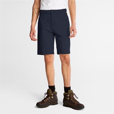 Pánské Šortky Timberland Bavlněné and Linen-Blend Tmavě Blankyt | TI19628-389
