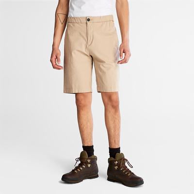 Pánské Šortky Timberland Bavlněné and Linen-Blend Béžový | TI62901-460